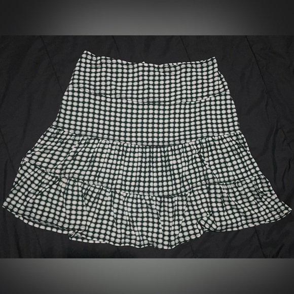 Dresses & Skirts - 90s y2k green and black polka dots midi skirt